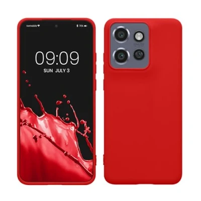 Afbeelding van kwmobile telefoonhoesje geschikt voor Motorola Edge 50 Neo / ThinkPhone 25 Hoesje smartphone Back cover in klassiek rood