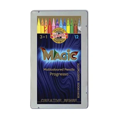 Afbeelding van MAGIC Koh I Noor Kleurpotloden voor kunstenaars, met metalen doos, 12 stuks