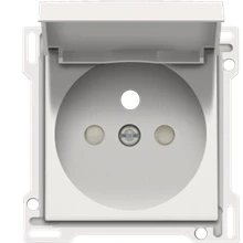 Afbeelding van Afwerkingsset voor stopcontact met klapdeksel, penaarde en kinderveiligheid, inbouwdiepte 28,5 mm, white