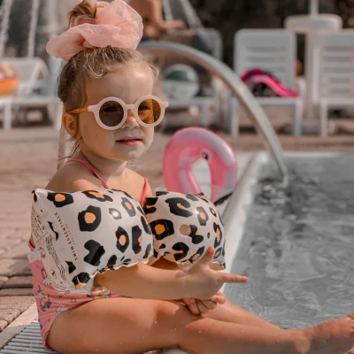 Afbeelding van Baby En Kinderzwembandjes Leopard Beige (Unisex) Roze/Paars/Leopard/Snake (Maat Leeftijd: 0 2 Jaar)