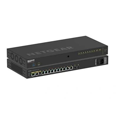Image de NETGEAR AV Line M4250 10G2XF PoE+ Commutateur C3 Géré 10 x 10/100/1000 (8 PoE+) + 2 Gigabit SFP+ flux d&#039;air côte à Montable sur rack (240 W)