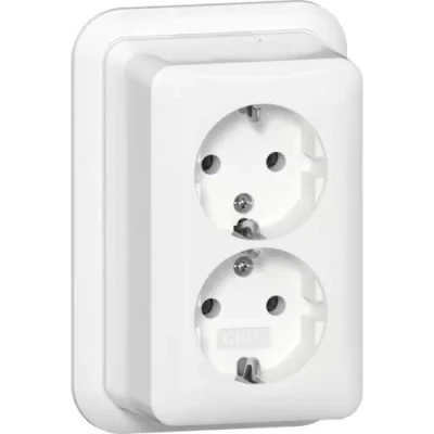 Afbeelding van Gira Opbouw wandcontactdoos randaarde 2 voudig 16A 250V met