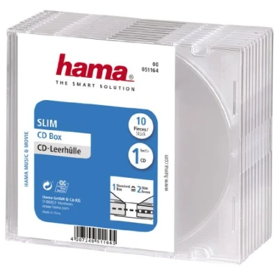 Afbeelding van Hama Cd Slim Box Transparant 10Pak