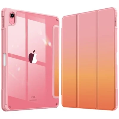 Afbeelding van Fintie Hybride hoes voor iPad 10e generatie 2022 (10,9 inch) met penhouder, schokbestendige beschermhoes transparante harde aan de achterkant, zonsondergang schaduw