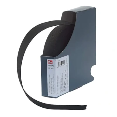 Afbeelding van Prym 955370 elastische band, zacht, 25 mm, zwart, 57% polyester, 43% Ed
