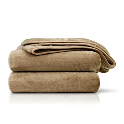 Afbeelding van Amago Extra zachte deken met Kasjmier gevoel, 180x220 cm Taupe