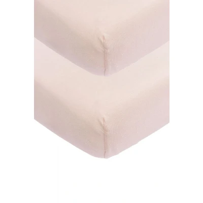 Afbeelding van Meyco Hoeslaken Wieg Soft Pink 2 pack