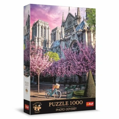 Afbeelding van Trefl Premium Plus Quality Odyssey Photo Puzzel: Notre Dame van Parijs: Village d&#039;Oia, Santorini 1000 stukjes, unieke fotoserie, voor volwassenen en kinderen vanaf 12 jaar
