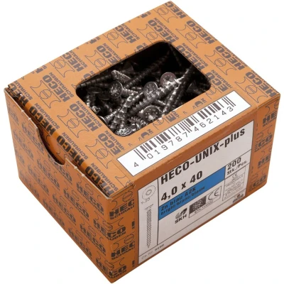 Afbeelding van HECO UNIX PLUS spaanplaatschroeven platkop 5x16 mm Torx 25 verzinkt 200 st