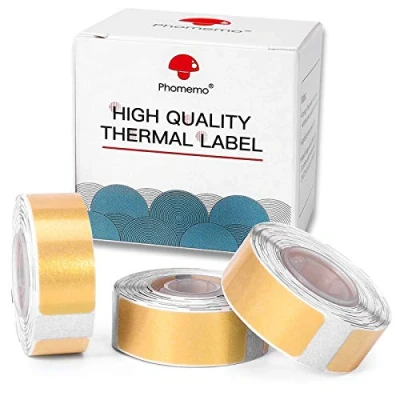 Afbeelding van 3 rollen thermisch papier D30 compatibel met glitterstickerpapier, 14 x 40 mm, voor het werk thuis