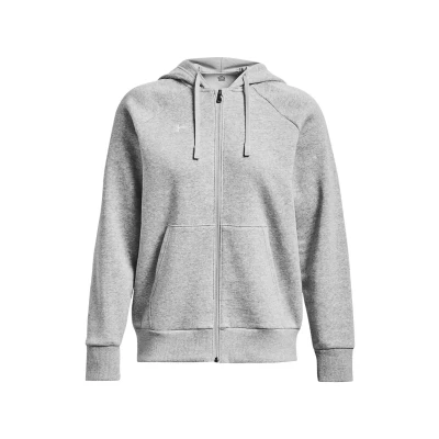 Afbeelding van Under Armour Rival Sweater met rits Mod gray light heather white, Dames, Maat: XL, white