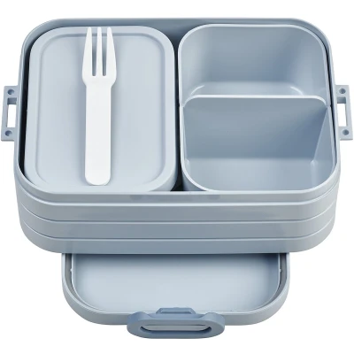 Afbeelding van Mepal Bento Lunchbox midi Broodtrommel 4 boterhammen Nordic blue