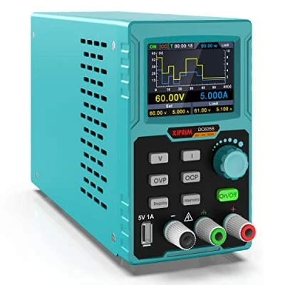 Afbeelding van Voeding voor laboratoriumvoeding, 0 60 V, 5 A, gestabiliseerd, DC verstelbaar, programmeerbaar, met meerdere displays, beveiligingsfuncties, USB poort Kiprim DC605S