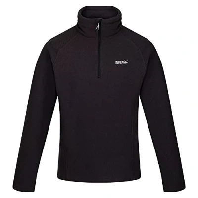Afbeelding van De Regatta Kenger Wandelfleece Heren Halve Rits Honingraatpatroon Zwart