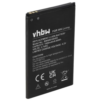 Afbeelding van vhbw Vervangende batterij voor Wiko 5030 smartphone (1800 mAh, 3,7 V, Li Ion)
