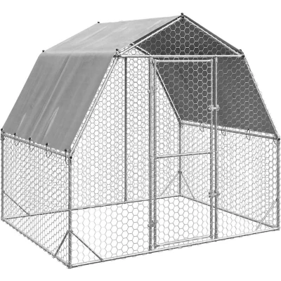 Afbeelding van vidaXL Kippenren met dak 2,5x2x2,25 m gegalvaniseerd staal