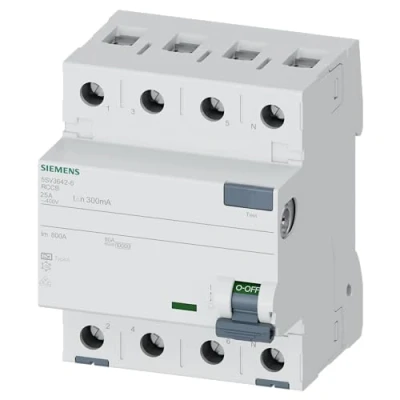 Afbeelding van Siemens 5SV36426 5SV3642 6 Aardlekschakelaar A 4 polig 25 0.3 400 V