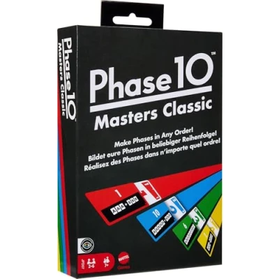 Afbeelding van Mattel Games Fase 10 Masters Classic Familiekaartspel met 60 fasedoelkaarten om in elke volgorde te plaatsen voor 2 tot 6 spelers JFD07