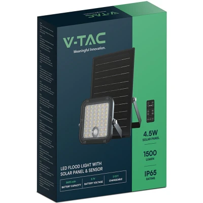 Afbeelding van V TAC VT 411CCT Solarlampen Solar schijnwerpers Cube IP65 Zwart 1500 lumen 4000K+6000K