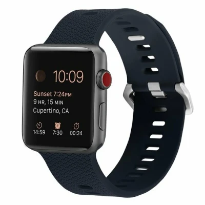 Afbeelding van Apple Watch Siliconen bandje met motief Donkerblauw Geschikt voor 38mm / 40mm 41mm