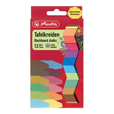 Afbeelding van Herlitz Bordkrijt 8648206 Bont 12 Stuks/Pack Stuks