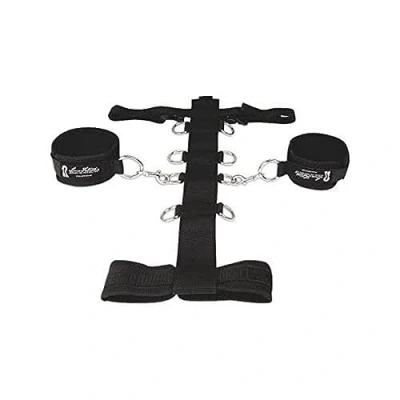 Afbeelding van Lux Fetish Bondageset Adjustable Neck &amp; Wristraint Set Zwart