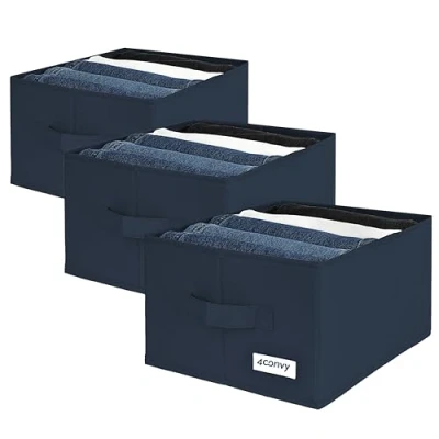 Afbeelding van Broekenorganizer voor kledingkast, vaste opbergdoos, kledingkast met grote vakken, opvouwbaar opbergsysteem, jeans, shirts, 3 stuks