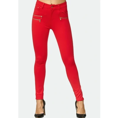 Afbeelding van Elara Chunkyrayan Jeggingbroek voor dames, stretch, skinny fit, Rood