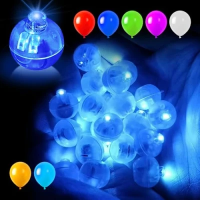 Afbeelding van Lot de 100 mini lampes rondes à LED bleues Réutilisables Pour Noël, fête, anniversaire, Halloween
