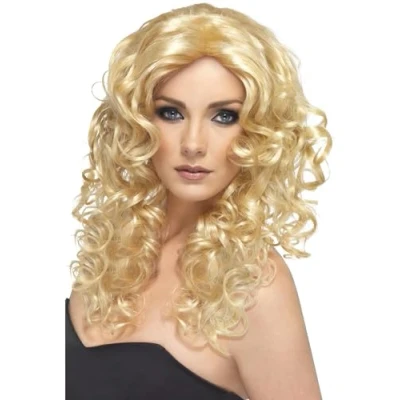 Afbeelding van &quot;Blonde gegolfde pruik voor dames Verkleedpruik One size&quot;