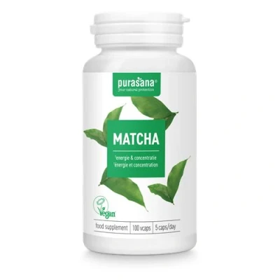 Afbeelding van Purasana Matcha 280mg bio 100vc