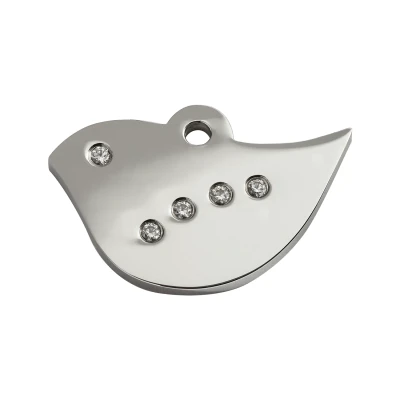 Afbeelding van Bird Swarovski hondenpenning medium/gemiddeld 3,75 cm x 2,38 RedDingo
