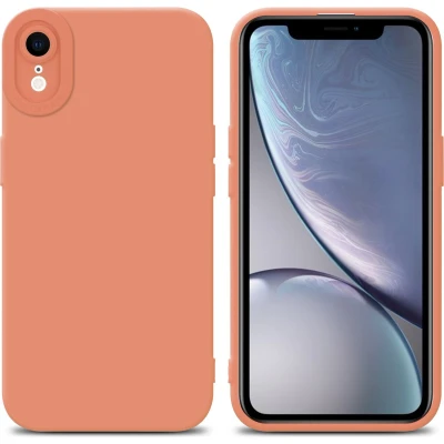 Afbeelding van Cadorabo Hoesje geschikt voor Apple iPhone XR in Fluid LICHT ORANJE Beschermhoes gemaakt van flexibel TPU silicone Cover Case