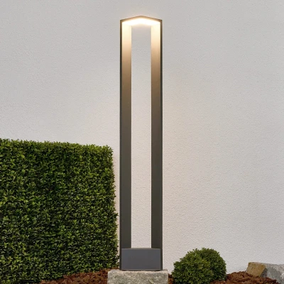 Afbeelding van Lucande LED buitenlamp 1licht aluminium, kunststof H: 100 cm antraciet, wit Inclusief lichtbron