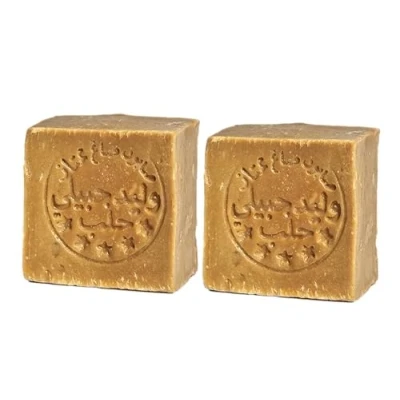 Afbeelding van IchbinPUR Set van 2 originele Aleppo zeep (2 x 160 g), 95% olijfolie 5% laurierolie, traditioneel recept, haarzeep, douchezeep, handzeep, natuurlijke zeep,