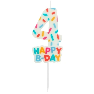 Afbeelding van Folat Kaars cozy sprinkles cijfer 4 7 cm