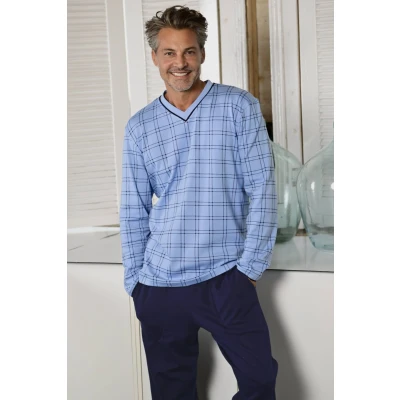 Afbeelding van Ringella pyjama heren katoen blauw