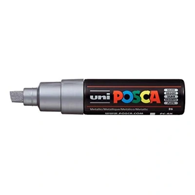 Afbeelding van uni ball Paint Marker op waterbasis Posca PC 8K zilver paintmarker