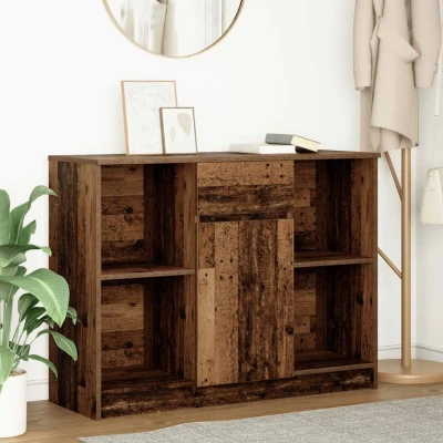 Afbeelding van vidaXL Dressoir met lade 101x35x76 cm spaanplaat oud hout
