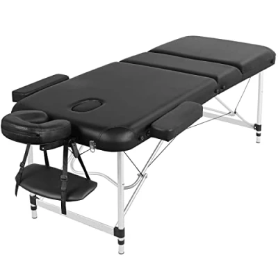 Afbeelding van Yaheetech Opvouwbare mobiele massagetafel Lichtgewicht 3 zones Ergonomische hoofdsteun Draagtas Eenvoudige installatie 213 x 70 cm