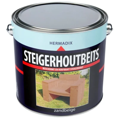 Afbeelding van Hermadix Steigerhoutbeits Zandbeige 2,5 liter