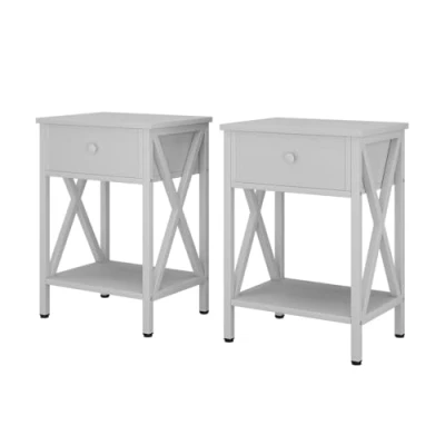 Afbeelding van Vicco Nachtkastje Keno, Wit, 40 x 55 cm Set van 2