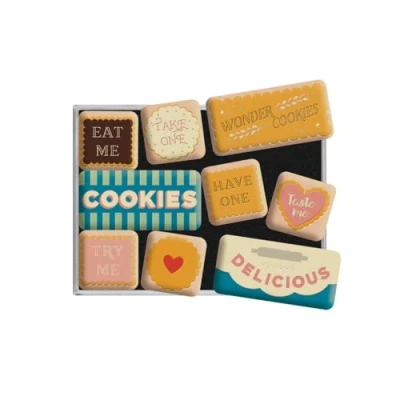 Afbeelding van Nostalgic Art Wonder Cookies 9 stuks retro magneten cadeau idee voor nostalgische fans magneetbord vintage design