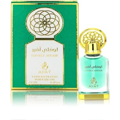 Afbeelding van Ayat Perfumes Geurolie 12 ml alcoholvrij parfumextract, hoogwaardige muskus, uniseks, oosters, Arabisch, oud, natuurlijk, barnsteen dubai geur (Lovely Afair)