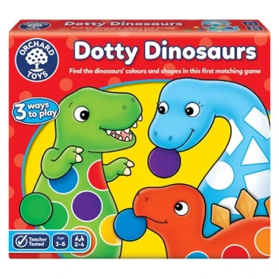 Afbeelding van Orchard Toys Dotty Dinosaurus kleur en vormspel voor kinderen, 2 spellen in 1, perfect kinderen van 3 tot 6 jaar, educatief speelgoed