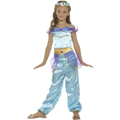 Afbeelding van SMIFFYS Blauw Arabisch prinses kostuum voor meisjes 146/158 (10 12 jaar)