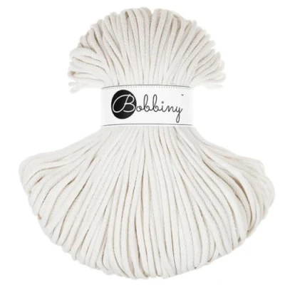 Afbeelding van Bobbiny Premium gevlochten macramétouw, 100 m x 5 mm, gebroken wit