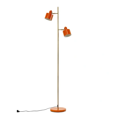 Afbeelding van Oceaan oranje/messing vloerlamp Oranje