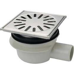 Afbeelding van Aquaberg kunststof put/opzetstuk met zijaansl. 50mm RVS rooster