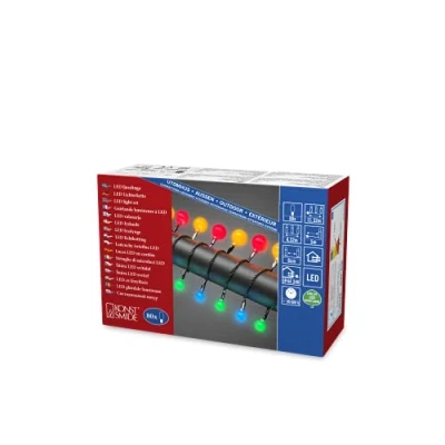Image de Konstsmide 3691 507 guirlande declairage de cerise extérieur 80 leds 24 v multicolore câble noir